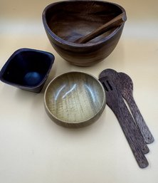 Wood Salad Bowls And Spoons