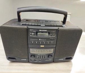 Sharp Boom Box 1994 Dual Cassettes Work