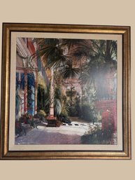 Very Large Textured Picture / Painting Style  43inch Beautiful Mediterranean Scene