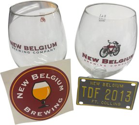 New Belgium Glasses (2), Decal , Mini Bike License Plate