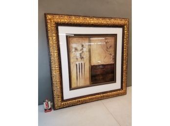 Large Framed Designer Art Print: Textured Column, 30.5'w X 31.25'h X 1.75'd