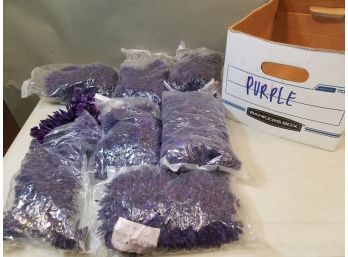 Banker's Box Of Jewelry Beads: Purple Coconut Coco Shell Natural Wood Chips, Strings, Bagged