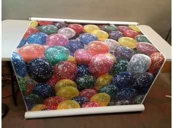 Photo Background Backdrop, Balloons, 51'w X 73'H, Vinyl, Rolled, Pull Down