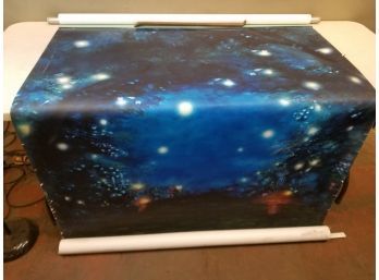 Photo Background Backdrop, Blue Mushroom Cave Scene, 50'w X 72'H, Kodak Photo Paper, Rolled, Pull Down