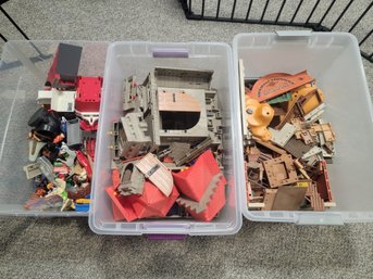 3 Bins Of 1990s And 2000s Playmobil, Multiple Sets