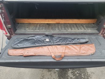 Pair Of Leather Shotgun Or Rifle Soft Carry Bags