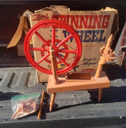 Vintage Toy, Little Red Spinning Wheel With Original Box, 1961