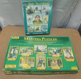 Lot Of 9 Puzzles, Masters Puzzles And Gary Patterson's Great Outdoors Puzzle New