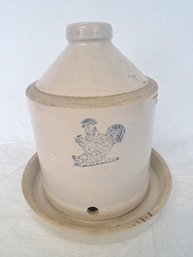 Stoneware Chicken Feeder