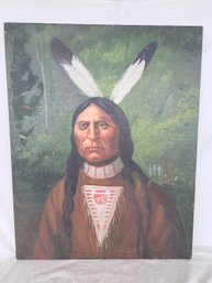 Acrylic On Canvas Of Native American Man