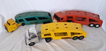 Lot Of Three Pressed Steel Toy Car Carriers