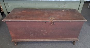 Early Red Painted Blanket Box