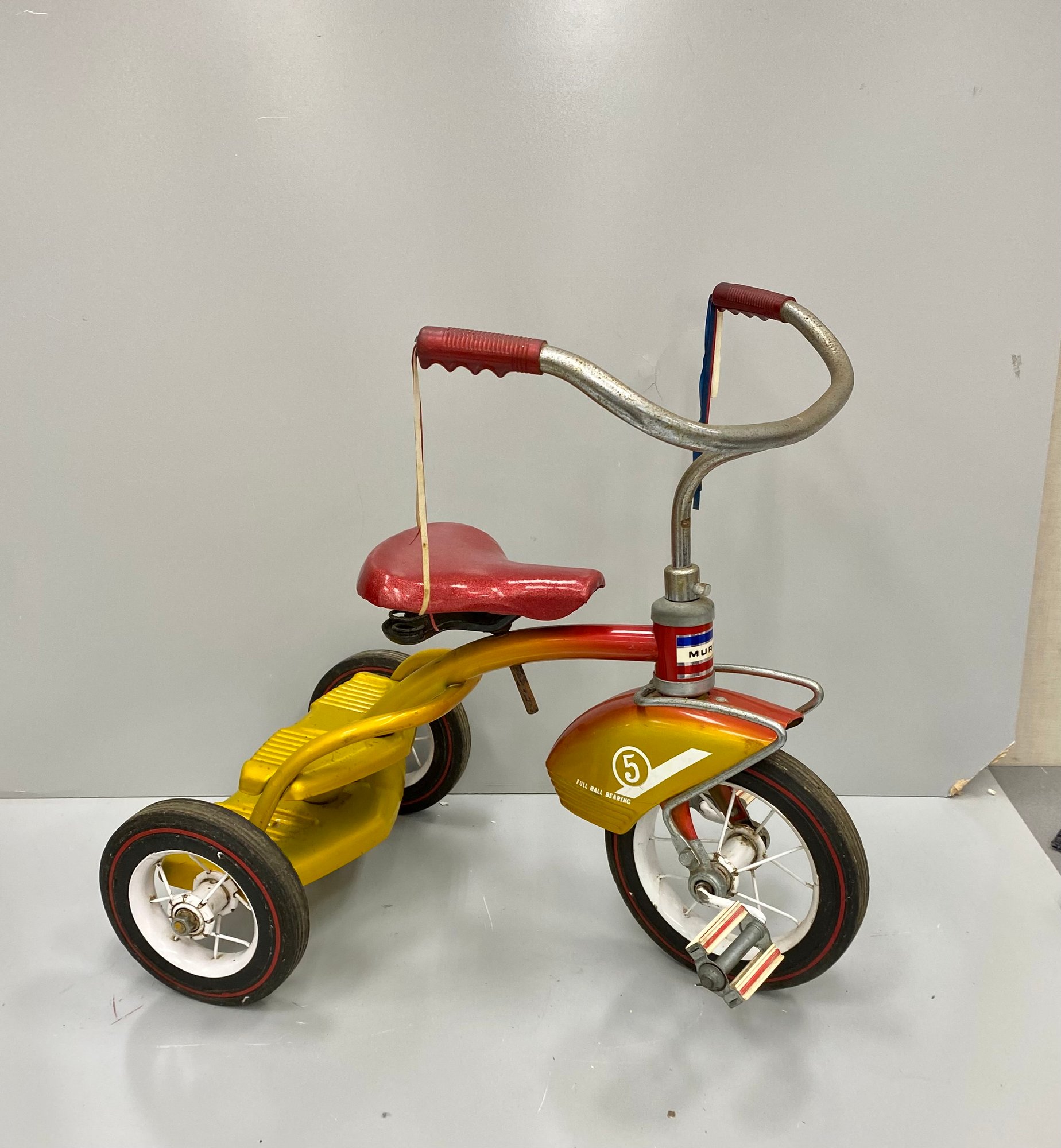 Vintage MURRAY Metal Step-Up Tricycle #5 W/ RARE RED LINE TIRES
