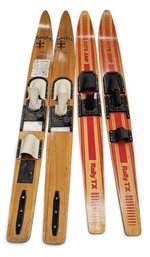 2 Pairs Of Vintage Water Skii's - Rally TX / Grand Prix