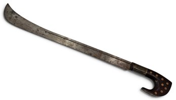 Vintage English Machete With Wood / Brass Inlay Handle, Martindale Birmingham