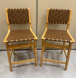 Pair Modern Style Woven Chairs
