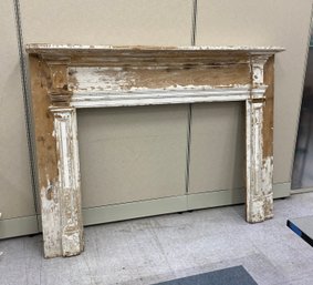 Large Antique Neoclassical Fireplace Mantle