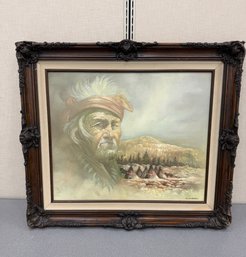 Artist Signed Gary Bogard  Painting  With Native American Theme