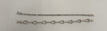 Two Sterling Silver Tennis Bracelets