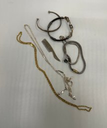 Sterling Silver Bracelets And Chains And Small Comb  108 Gramsgrams