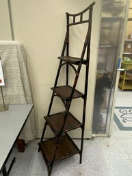Rattan Faux Bamboo Etagere Shelf