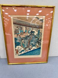 Japanese Print Identified In Pencil As Kunisada