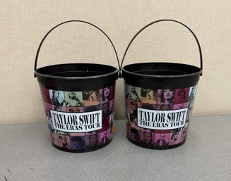 Two Taylor Swift Plastic Buckets
