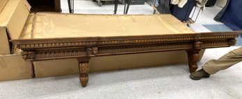 Incredible Marble Top Carved Walnut Shelf