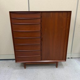 Exceptional Mid Century Wardrobe Chest Labelled Falster Made In Denmark