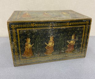 Beautiful Vintage Painted Indian Mughal Wedding Box
