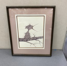 Artist Signed Bird  Print By P. Buckley Moss