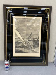 Framed Americas Cup Sailing Print