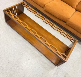 Mid Century Brutalist Style Glass Top Coffee Table