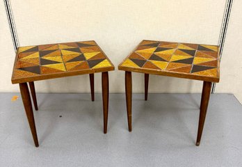 Pair Mid Century Georges Briard Style Small Tables