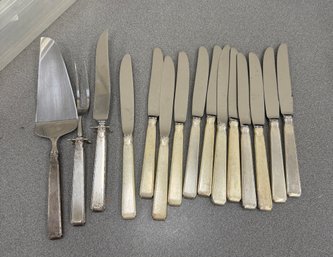 Sterling Silver Handle Knives And Serving Pieces