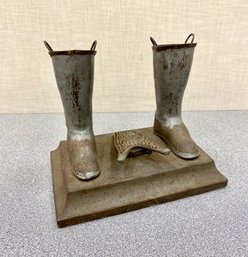 Antique Or Vintage Tin Match Holder