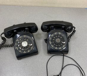 Two Old Vintage Telephones