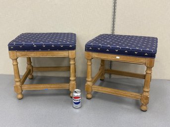 Pair Upholstered Stools