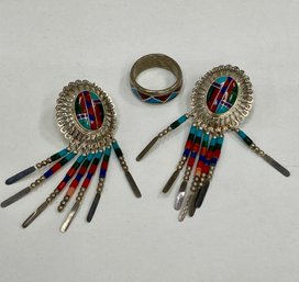 Native American Style Earrings And Ring