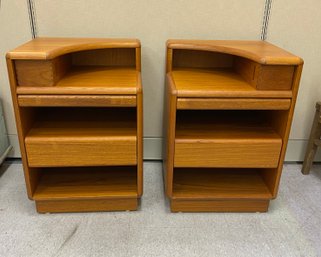 Pair Exceptional Danish Teak End Tables  Labelled By Maker