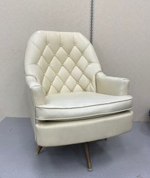 Authentic Mid Century Vinyl Swivel Rocking Chair