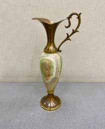 Vintage Onyx And Metal Amphora