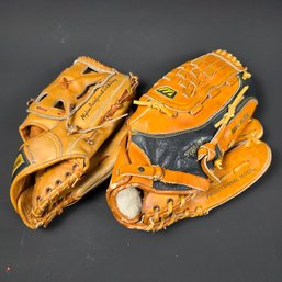 Two Baseball Gloves - Mizuno Max Flex MZ3600 - Wards Hawthorne Free-Duf