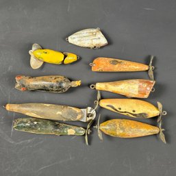 Antique Wooden Lures X 9
