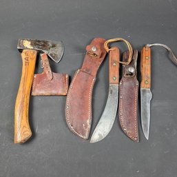 Two Herter's Knives And A Norland Hatchet