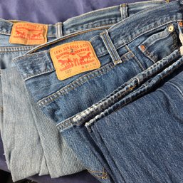 Two Pair Levi's 501 Jeans - 36 X 30's Button Fly - Damage Shown
