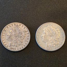 1880 S And 1880 O US Morgan Dollar Coins