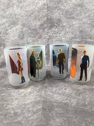 2009 Star Trek Character Glasses Set Of Four Kirk, Spock, Uhura, Nero Great Condition