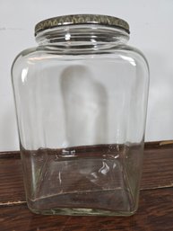 Antique Squirrel Nuts (no Label) Store Counter Jar Tin Screw Cover