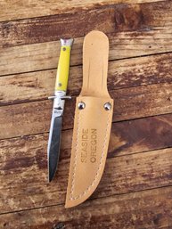 Vintage Colonial Small Souvenir Knife Yellow Handle